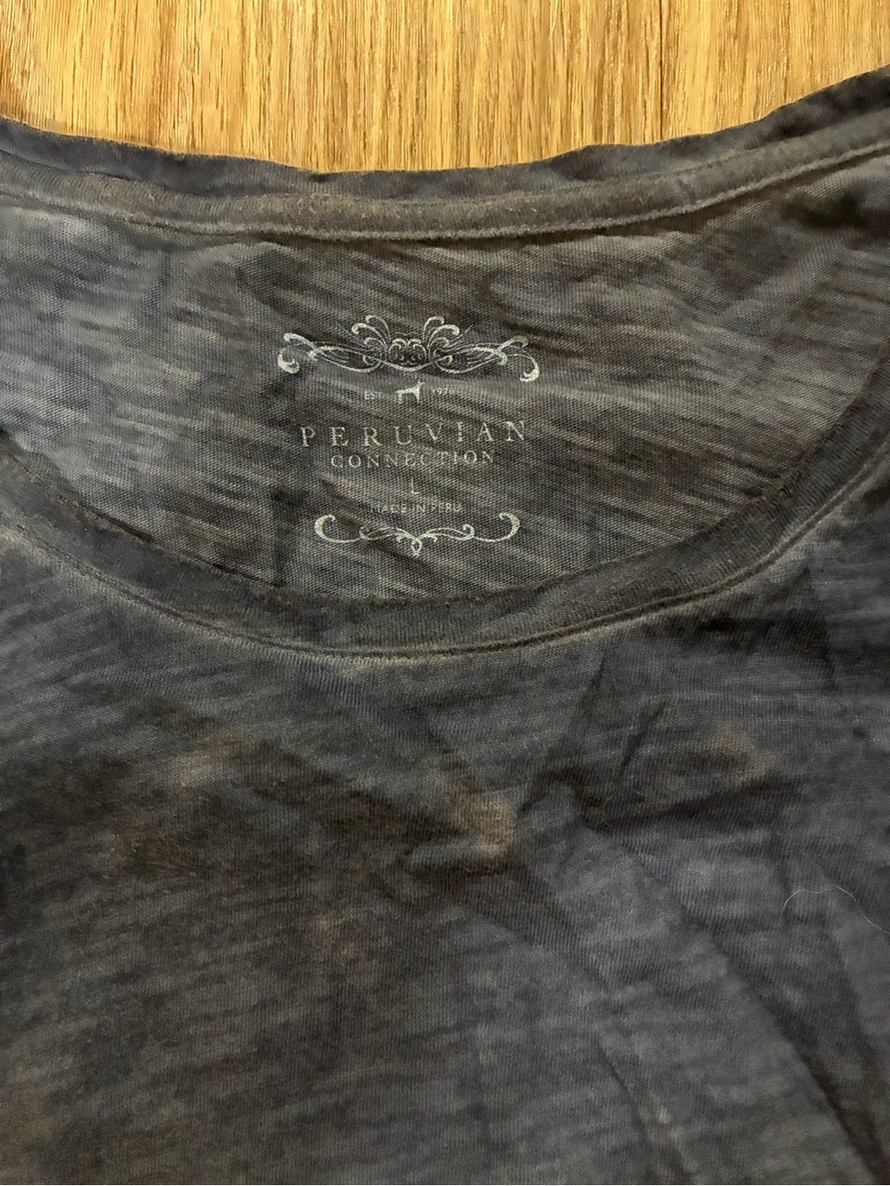 Peruvian Connection Men's Slate Blue Short-Sleeve Tee